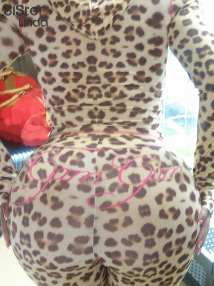 Sisterlinda Junior Tuta Alla Caviglia Leopardo Con Pantaloni Svasati High Street K24S50103