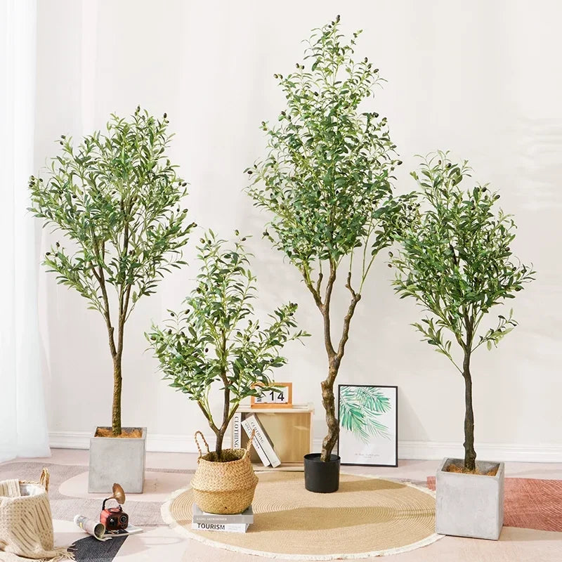Albero Oliva Artificiale Grande Con Base Regolabile Da 60 Cm A 210 Cm Per Decorazione Ufficio E Casa