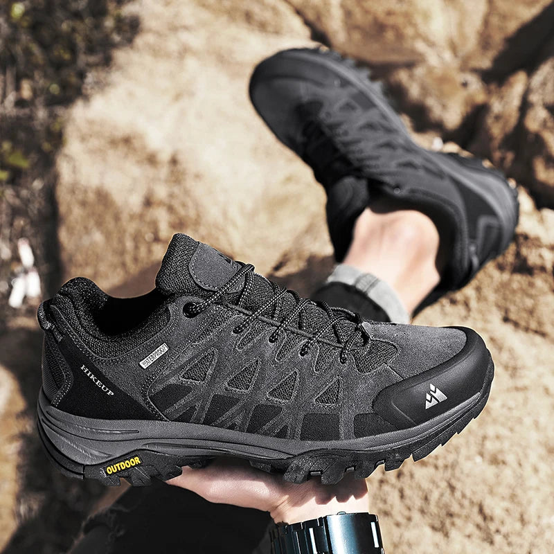 HikeUp Scarpe da Trekking da Uomo Traspiranti con Lacci Ammortizzate per Escursionismo all Aperto Impermeabili Outdoor