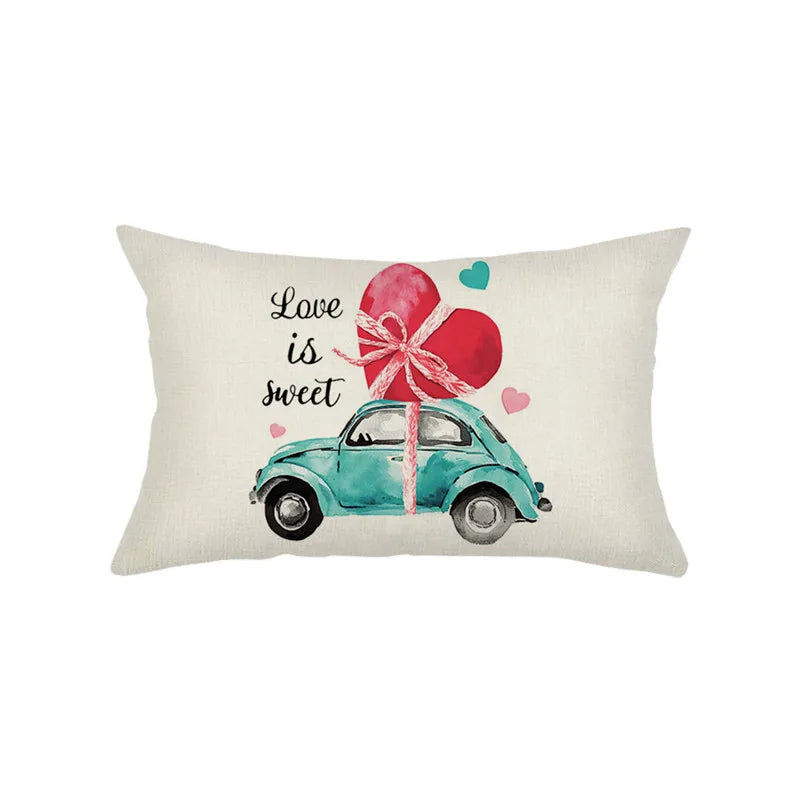 Vikama Fodera Per Cuscino Reversibile San Valentino Con Stampa A Cuore Per Soggiorno Divano Letto Decorazione Della Casa