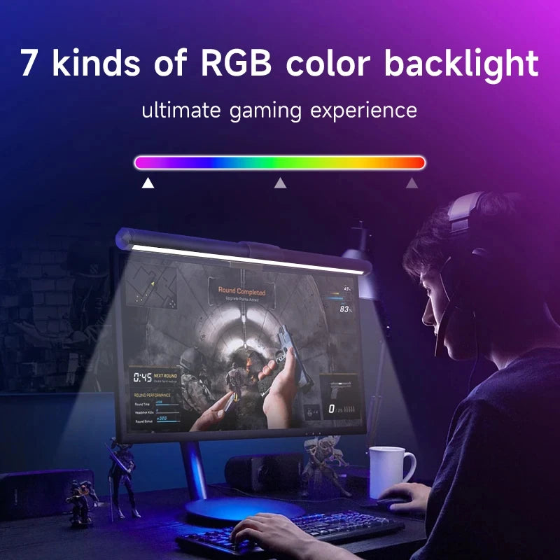 Barra Luminosa LED 44 Cm Per Monitor E Scrivania Con Atmosfera RGB Dimmerabile Ideale Per Studio E Lavoro