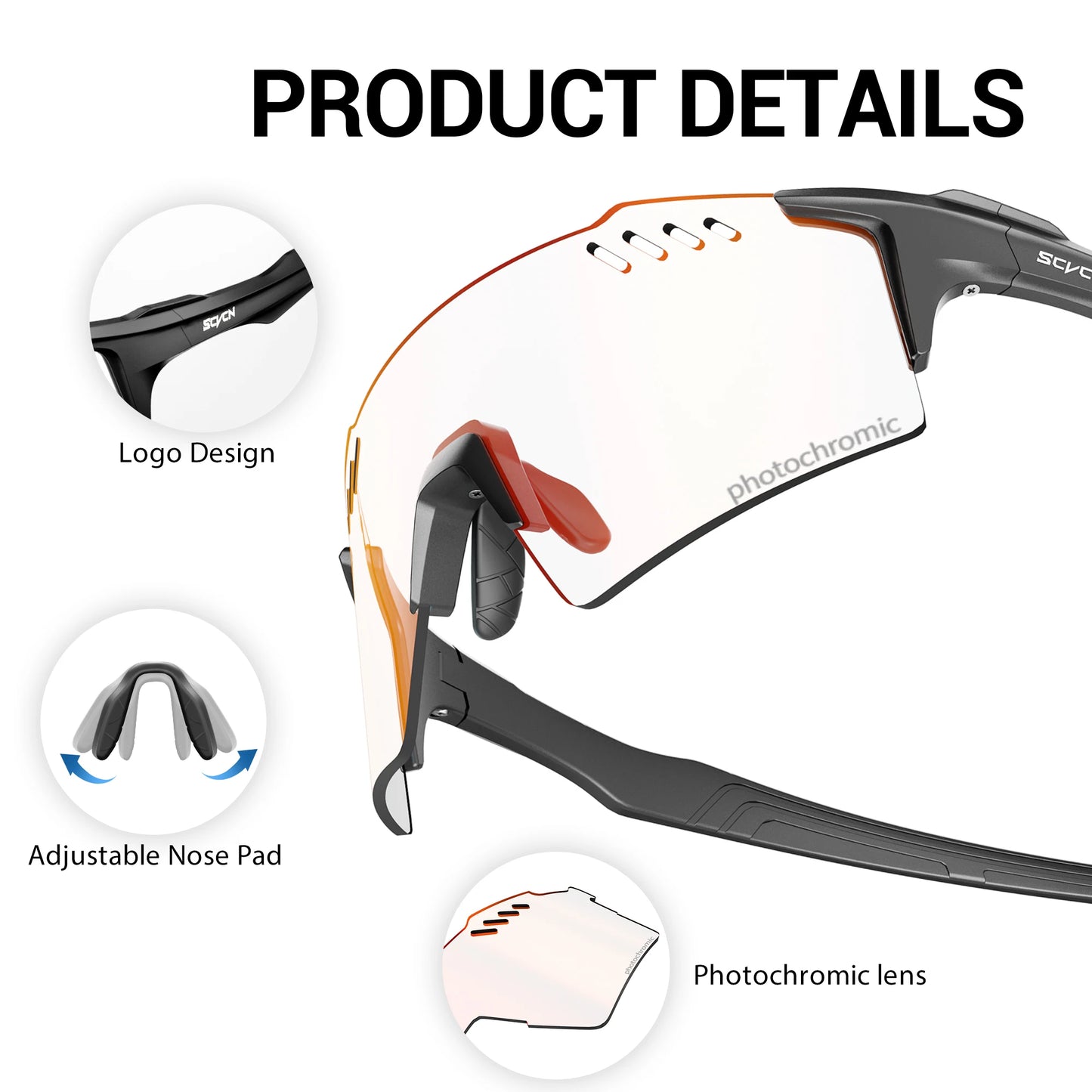 Occhiali Fotocromatici UV400 Per Ciclismo MTB Equitazione All Apertto Multisport Guida Golf Campeggio