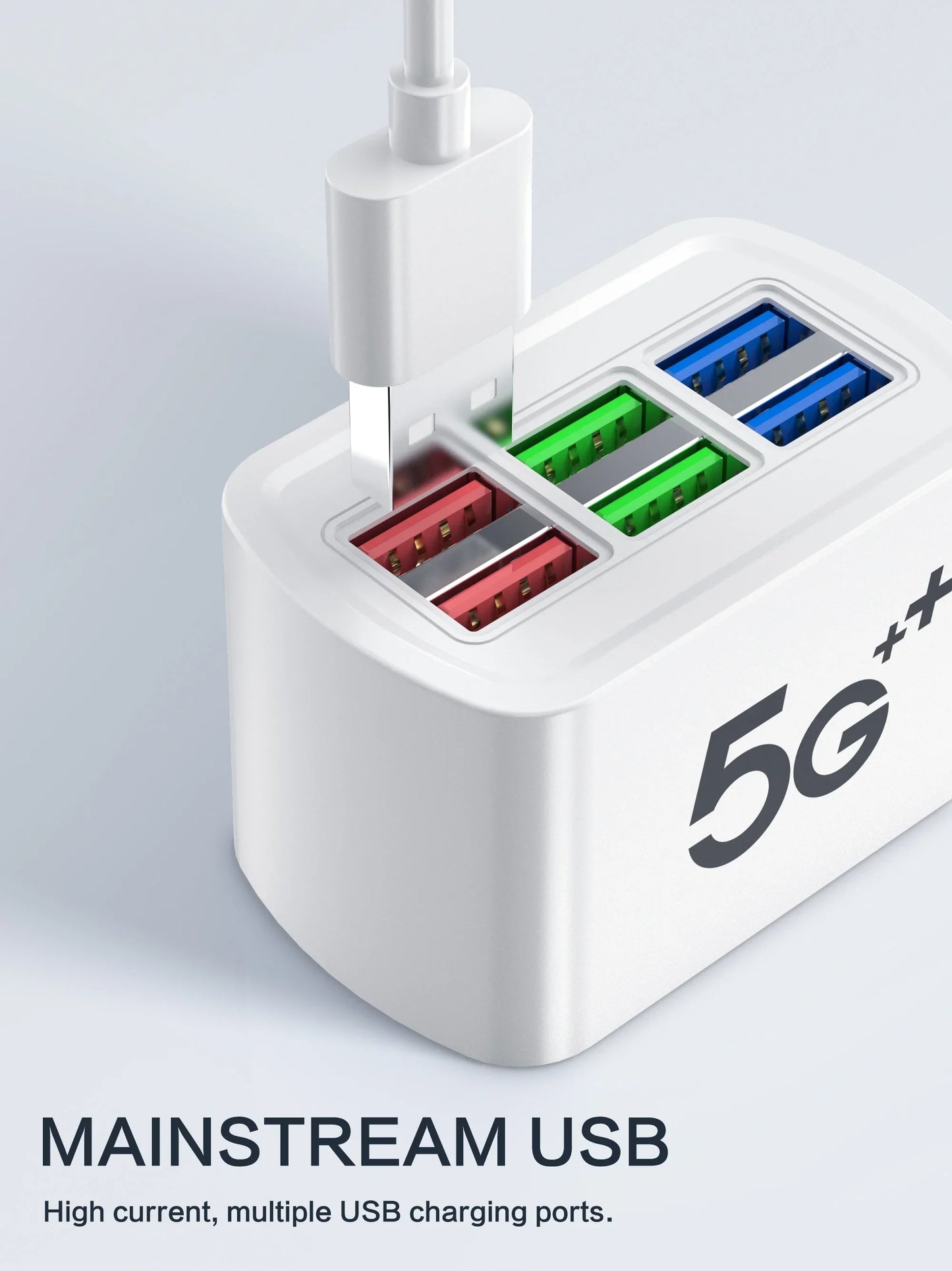 Caricatore USB Veloce 6 In 1 Stazione Ricarica Da Tavolo Con Cavo Da 1 M Hub USB Integrato Compatibile iPhone