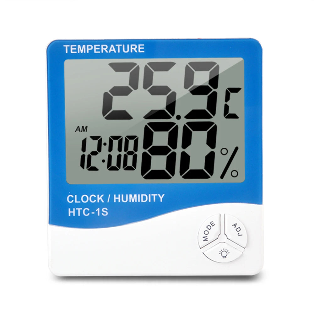 HTC 1S LCD Igrometro Digitale Misuratore di Umidità e Termometro Esterno Interno Stazione Meteo Orologio