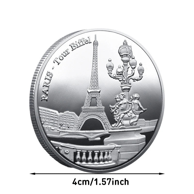 Collezione Di Monete Commemorative Della Torre Eiffel Parigi Per Viaggi Europee Non Valuta In Metallo