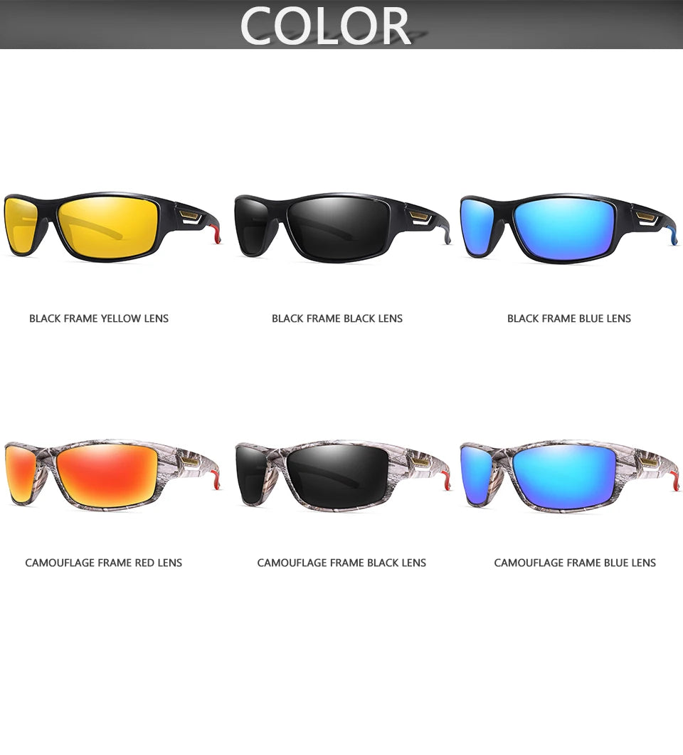 LOISRUBY Occhiali Da Sole Polarizzati Da Pesca Uomo Camouflage Guida Sport All Aperto Ciclismo E Corsa UV400 Attrezzatura