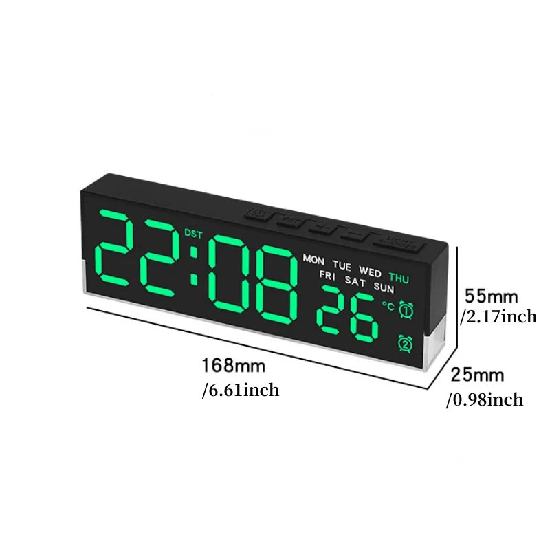 Sveglia Digitale USB Con Luce D'Ambiente Bianca Orologio Da Tavolo LED 12/24 Ore, 3 Livelli Di Luminosità, DST