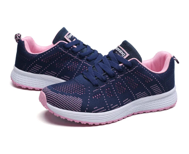 Scarpe Casual Traspiranti Da Donna Walking Mesh In Nylon Tessuto Calzature Femminili Leggere