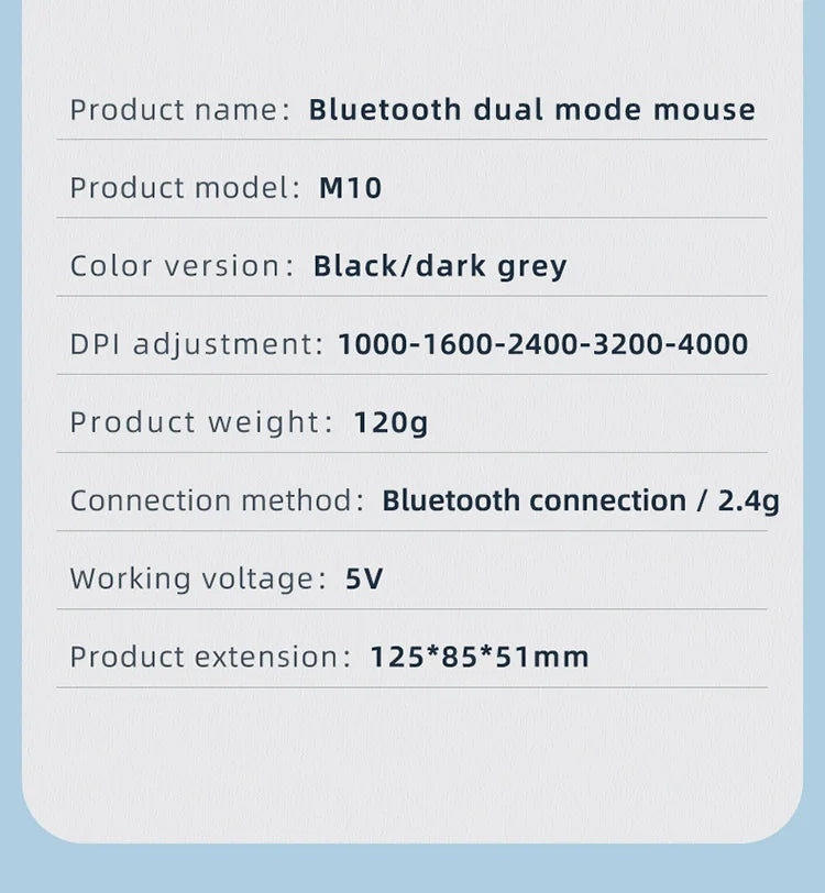 Mouse Wireless Multi Dispositivo Bluetooth 5.0 e 3.0 2.4G Ottico Portatile Ergonomico Per Computer Mano Destra