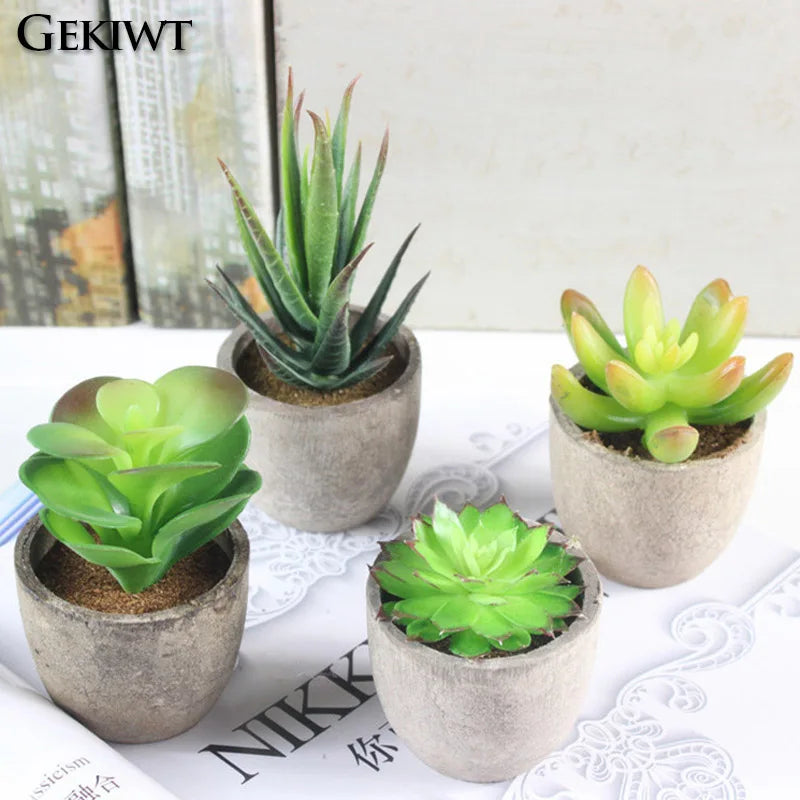 Mini Piante Succulente Artificiali Sempreverdi In Vaso Piccolo Per Ufficio Casa Decorazioni Da Tavolo Fiori Finti