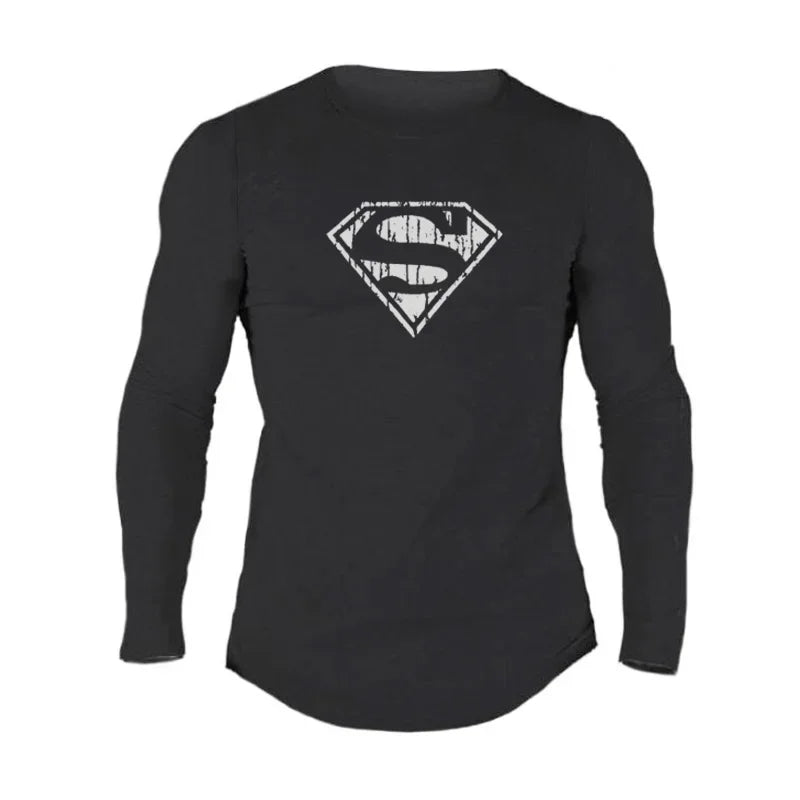 Maglietta Sportiva a Maniche Lunghe Uomo Traspirante per Allenamento Palestra Fitness Bodybuilding Moda Casual Solida