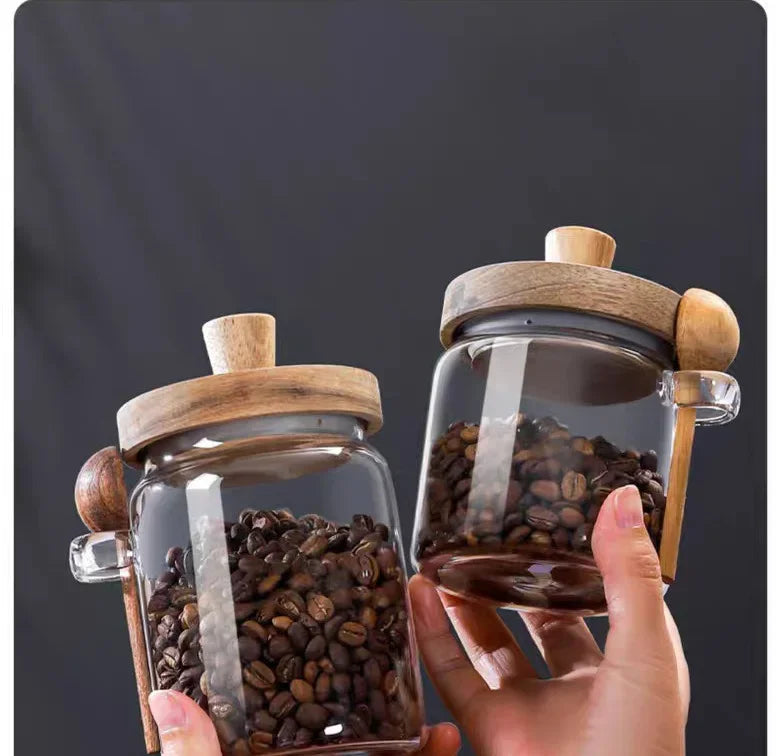 JUSTINLAU Barattoli In Vetro Sigillato Per Cereali E Chicchi Di Caffè Con Cucchiaio E Spezie Da Cucina 400ml 600ml 900ml