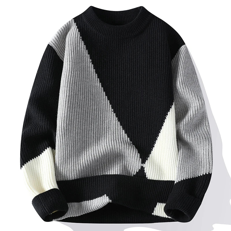 Maglione Uomo Invernale Di Alta Qualita Lusso Caldo E Spesso Collo A O Harajuku Stile Natale