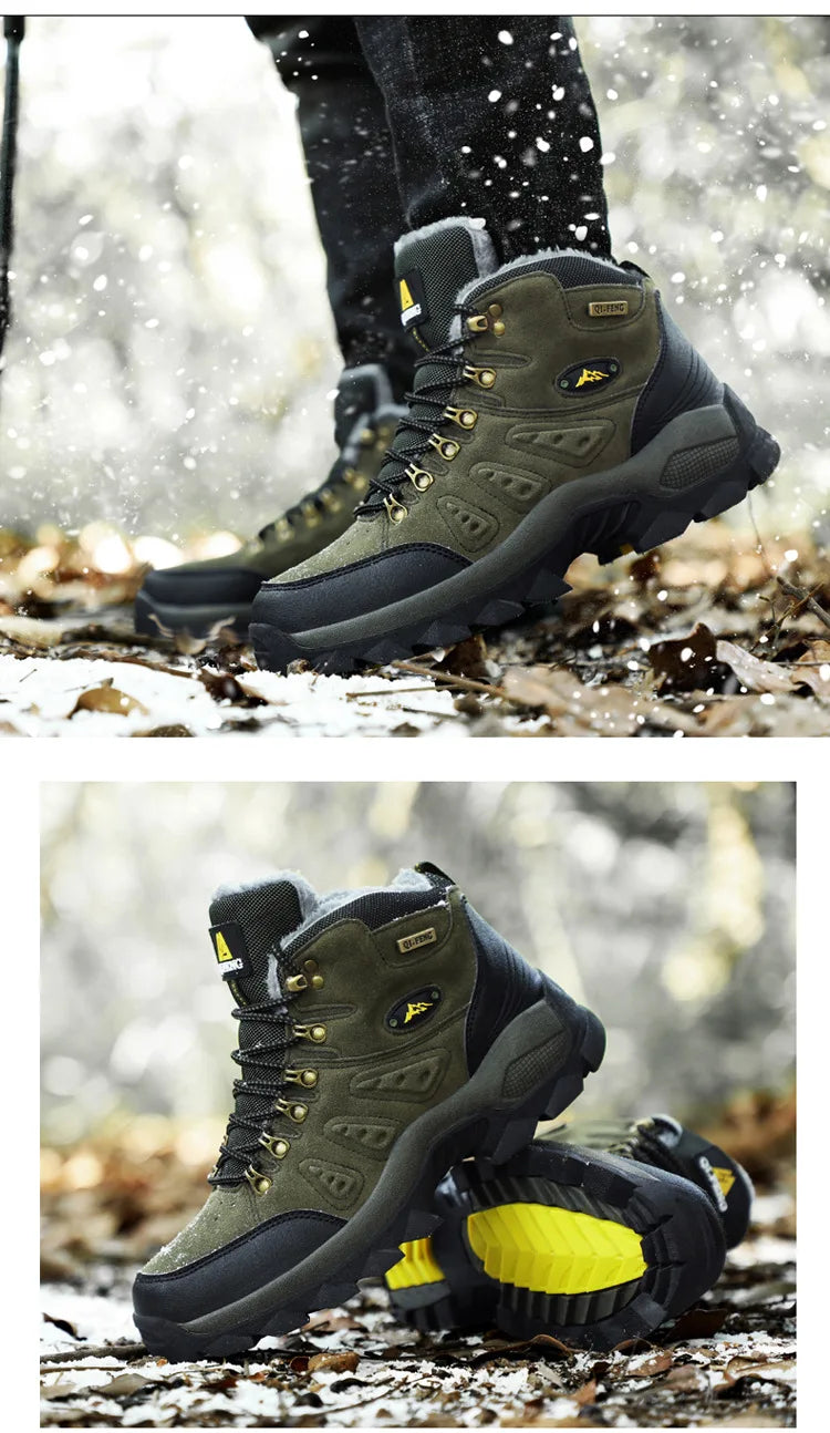Scarpe Da Arrampicata Invernali All'aperto Da Trekking Antiscivolo Con Suola Spessa Uomo Calde