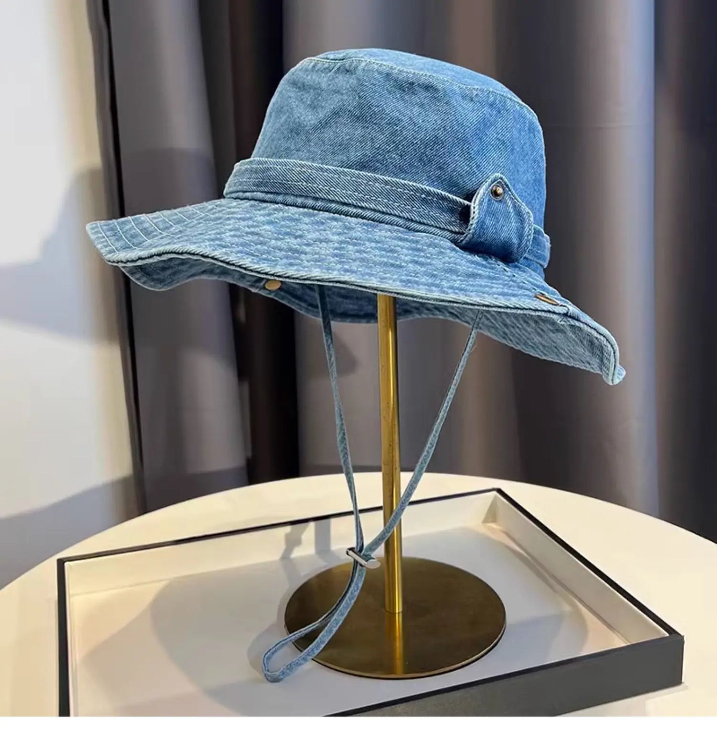 Cappello Pescatore Denim Lavato Vintage Unisex Estivo Protezione UV Per Donna E Uomo Campeggio Western Cowboy