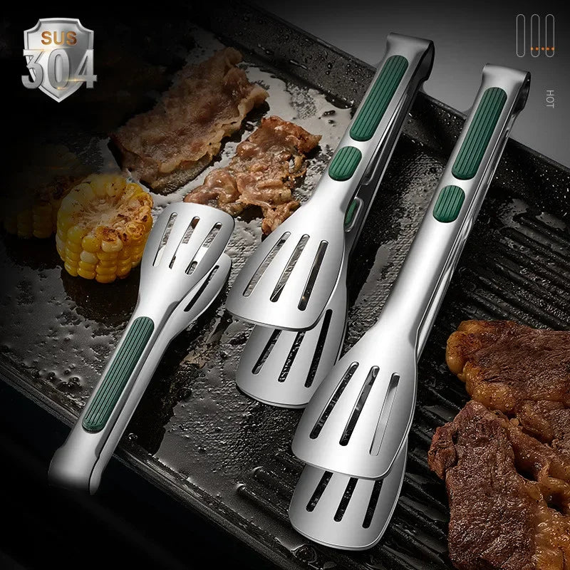 Pinza Per Alimenti In Acciaio Inox 304 Tre Misure Da 7 9 E 12 Pollici Impugnatura Antiscivolo In Silicone Per Barbecue
