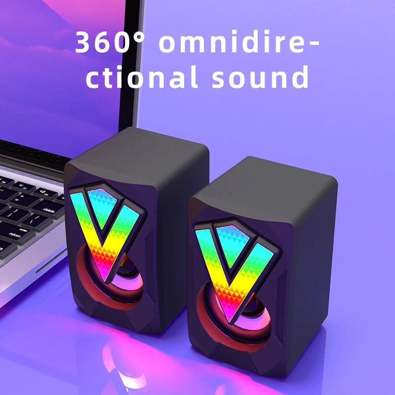 Altoparlanti Da Gioco RGB Cablati Per PC Con Subwoofer Musica Surround Stereo Desktop Computer Mini Altoparlanti