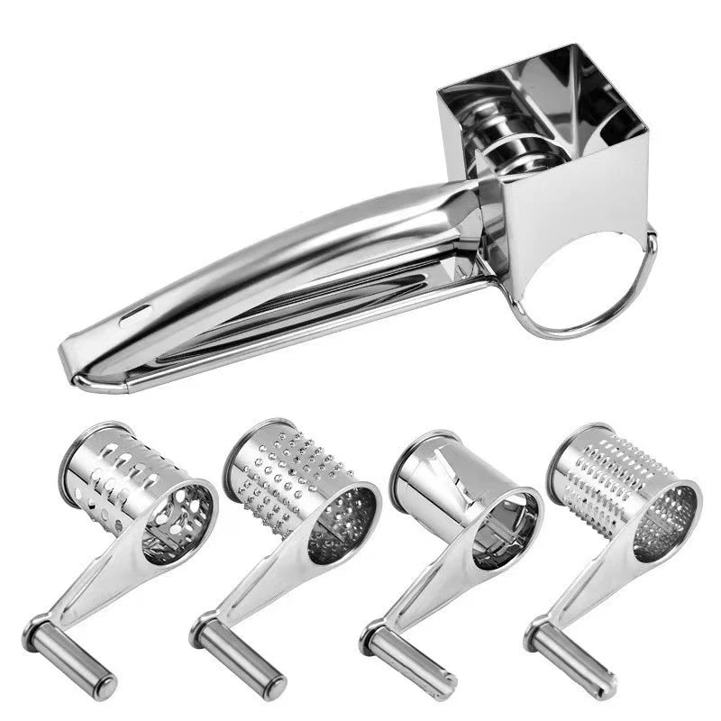 Grattugia Rotante Per Formaggio Multifunzione Con Lame In Acciaio Inox Manuale Affettatrice Per Burro E Zenzero