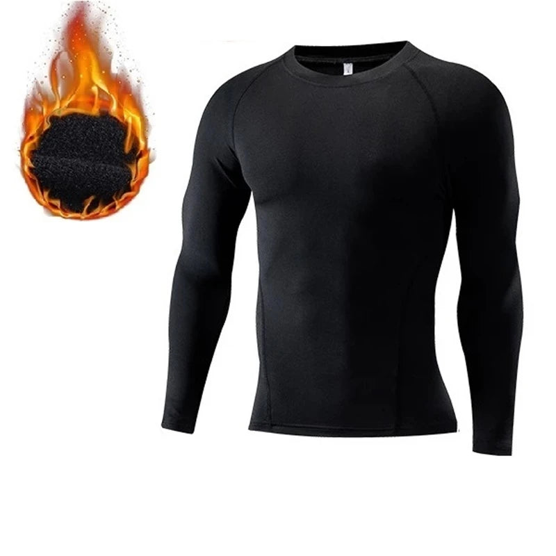 Nuovo Set Da Uomo Biancheria Termica 2 Pezzi In Pile Maglie Mutande Lunghe Collant A Compressione Per Fitness