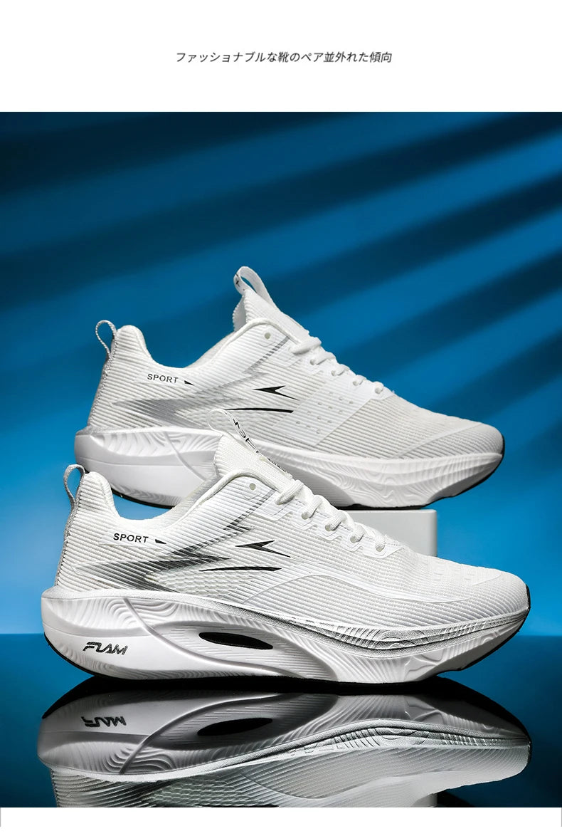 Scarpe Da Corsa Marathon Uomo Traspiranti Leggere Con Cuscino Aria Antiscivolo In Carbon Board