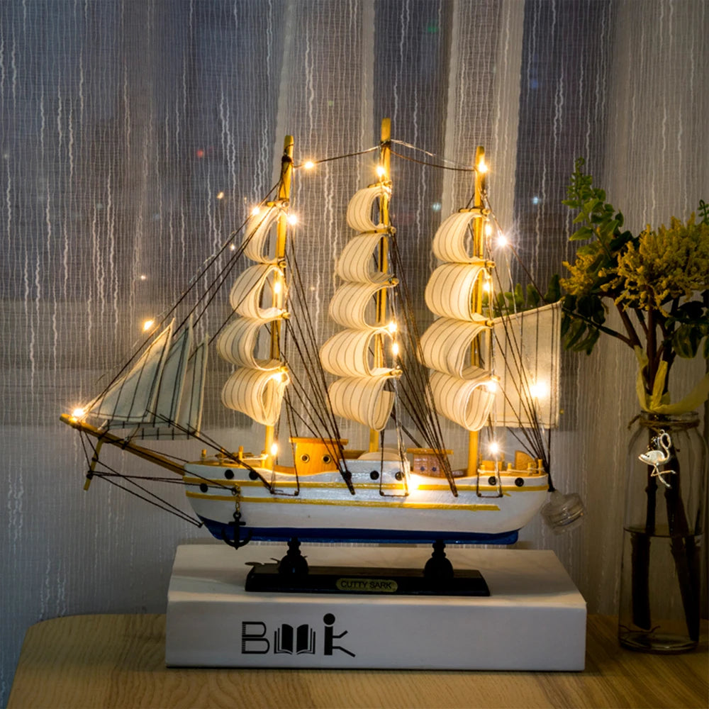 Modello Di Barca A Vela In Legno Per Decorazioni Della Casa In Stile Mediterraneo Accessori Regalo Compleanno