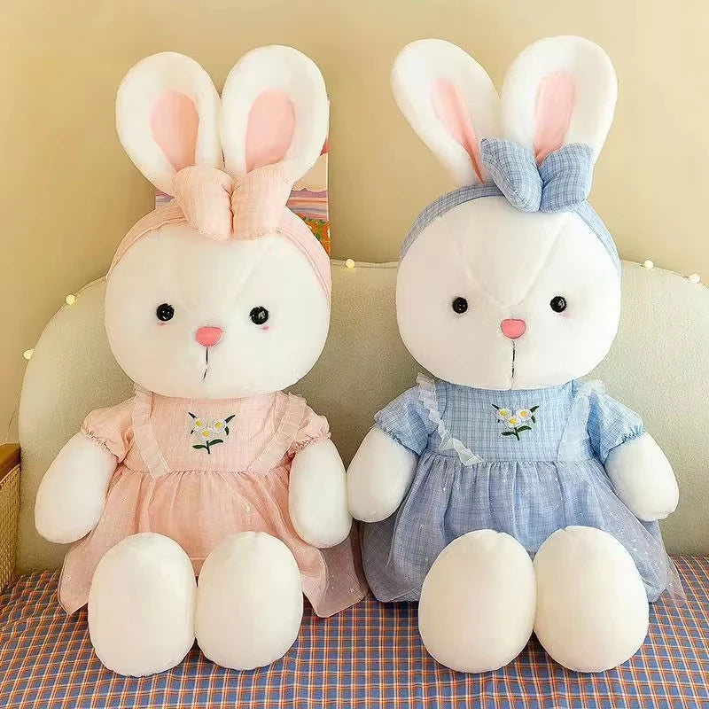 Coniglio Peluche Simpatico Con Fiore Gonna Giocattolo Morbido Bambola Pasquale Regali Di Natale Bambini Ragazze