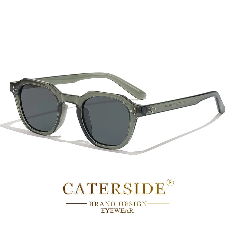 Occhiali Da Sole Polarizzati Retrò Unisex Caterside Ultraleggeri Montatura TR90 Poligonale Per Esterni Viaggio Di Qualità