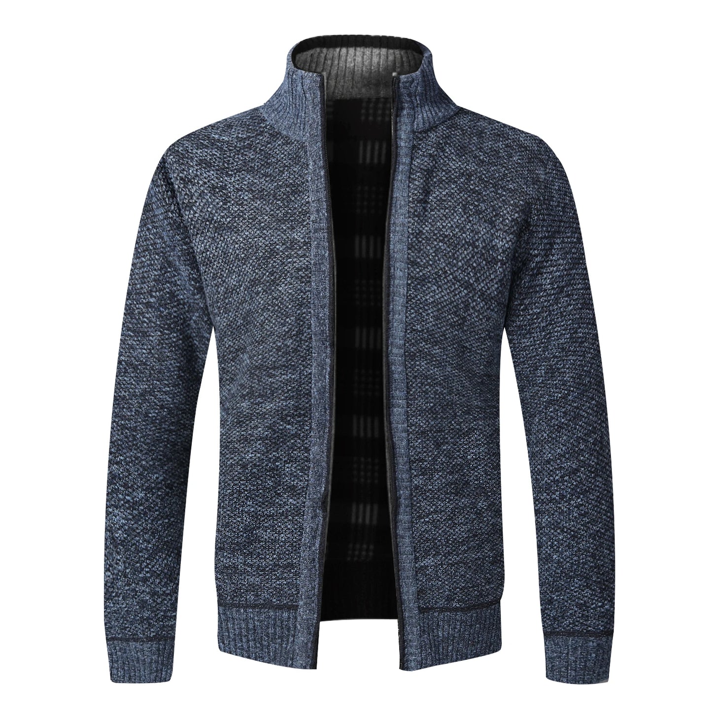 Cardigan Caldo Uomo In Pile Con Zip Slim Fit Lusso Lavorato A Maglia Per Autunno Inverno