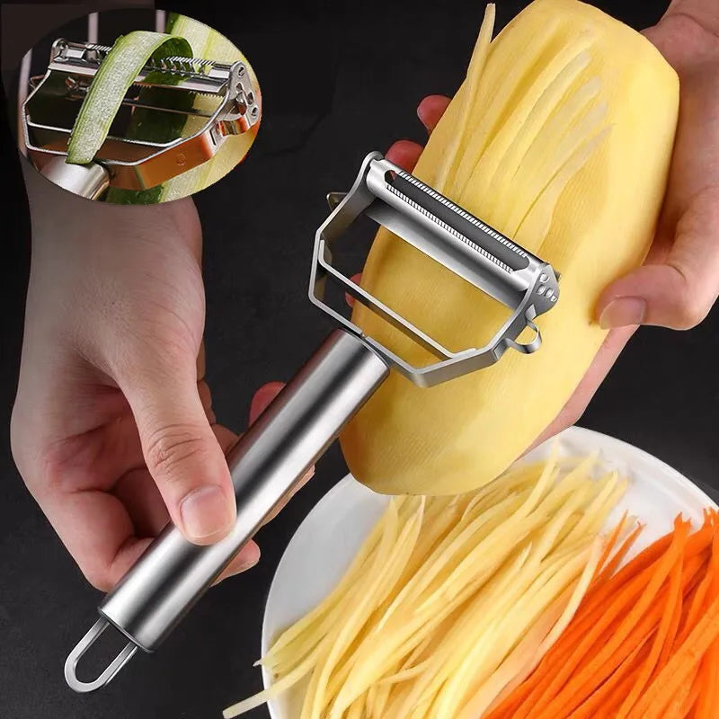Pelapatate Da Cucina In Acciaio Inossidabile A Doppia Testa Multifunzione Per Frutta E Verdura Per Uso Domestico