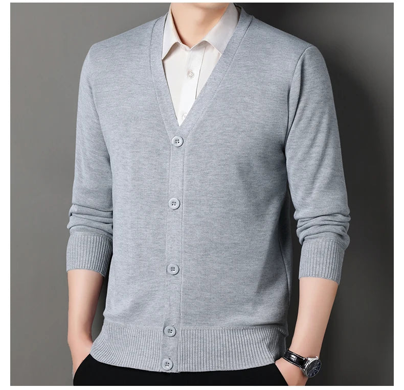 Cardigan In Pile Da Uomo Morbido E Caldo Lavorazione A Maglia Robusta Per Autunno Inverno Comfort Totale