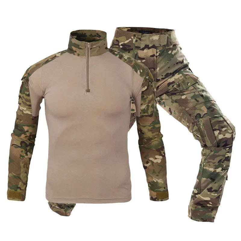 Set Abiti Militari Tattici Tuta Mimetica Da Esterno Camicie Da Caccia Pantaloni Per Airsoft Paintball