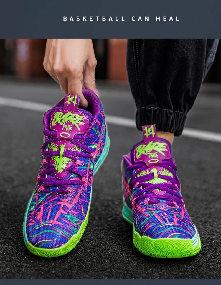 Scarpe Da Basket Da Uomo Allenamento Sul Campo Traspiranti In Mesh Antiscivolo Mid Cut Design Lussuoso