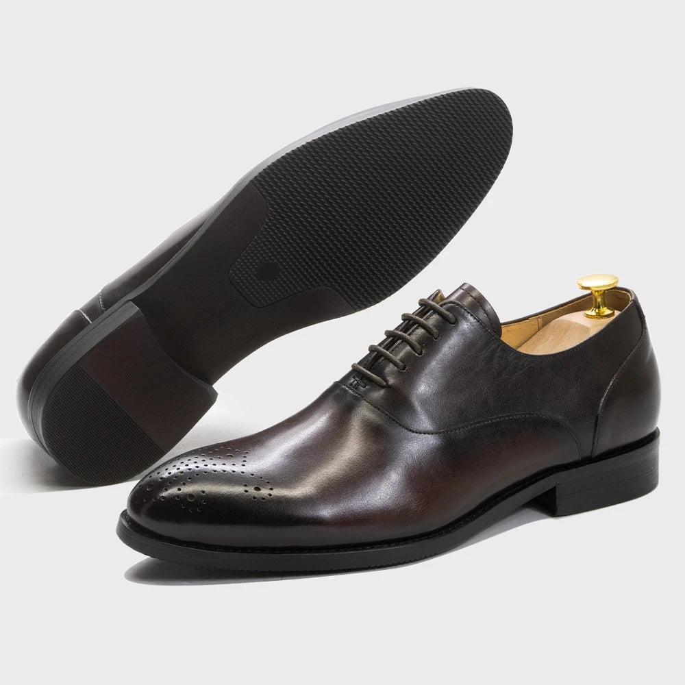 Scarpe Oxford Da Uomo In Vera Pelle Stile Classico Italiano Con Lacci Per Matrimonio Ufficio Aziendale Nere E Marroni