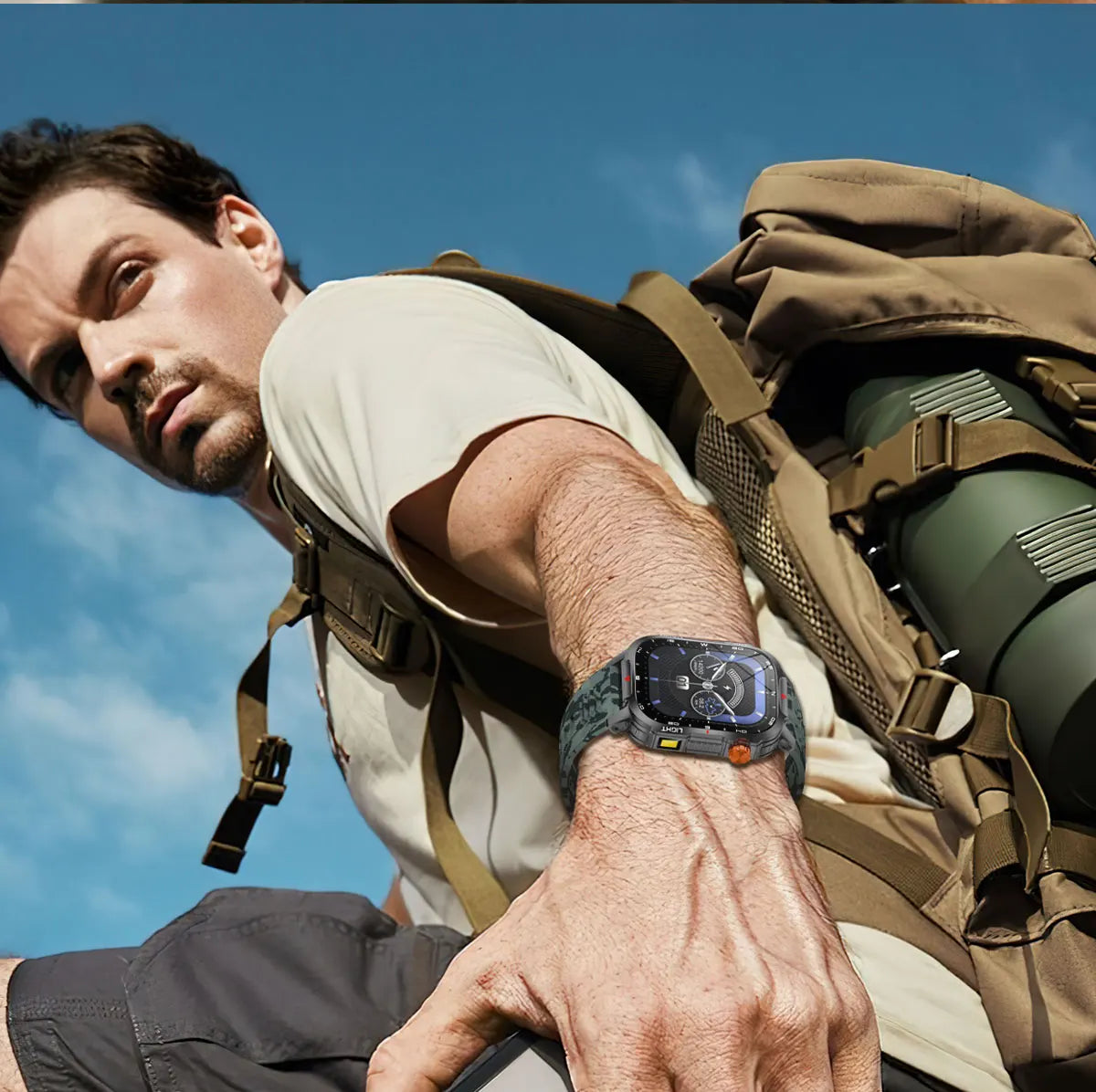 Smartwatch Con Assistente Vocale Schermo HD 2.01 Pollici Chiamata Bluetooth Impermeabile 1100mAh Bussola Esterno