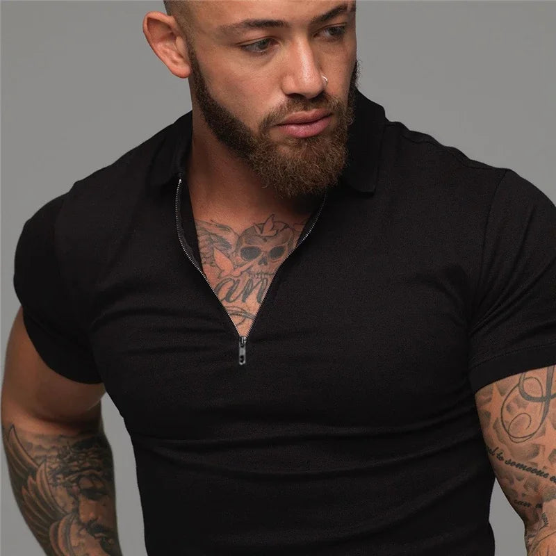 Polo Da Uomo Maniche Corte In Cotone Nuova Abbigliamento Sportivo Fitness Di Tendenza Per Bodybuilding