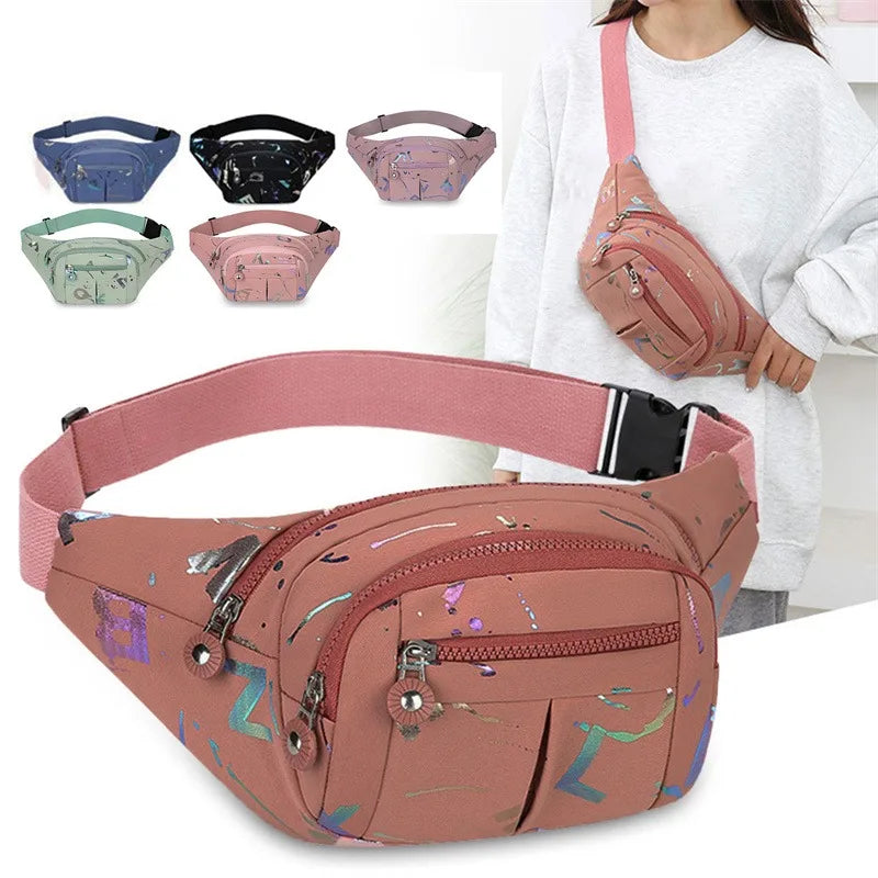 Marsupio da Donna Impermeabile in Tessuto Oxford Borsa a Cintura e Tracolla Borsa a Banana Moda Femminile