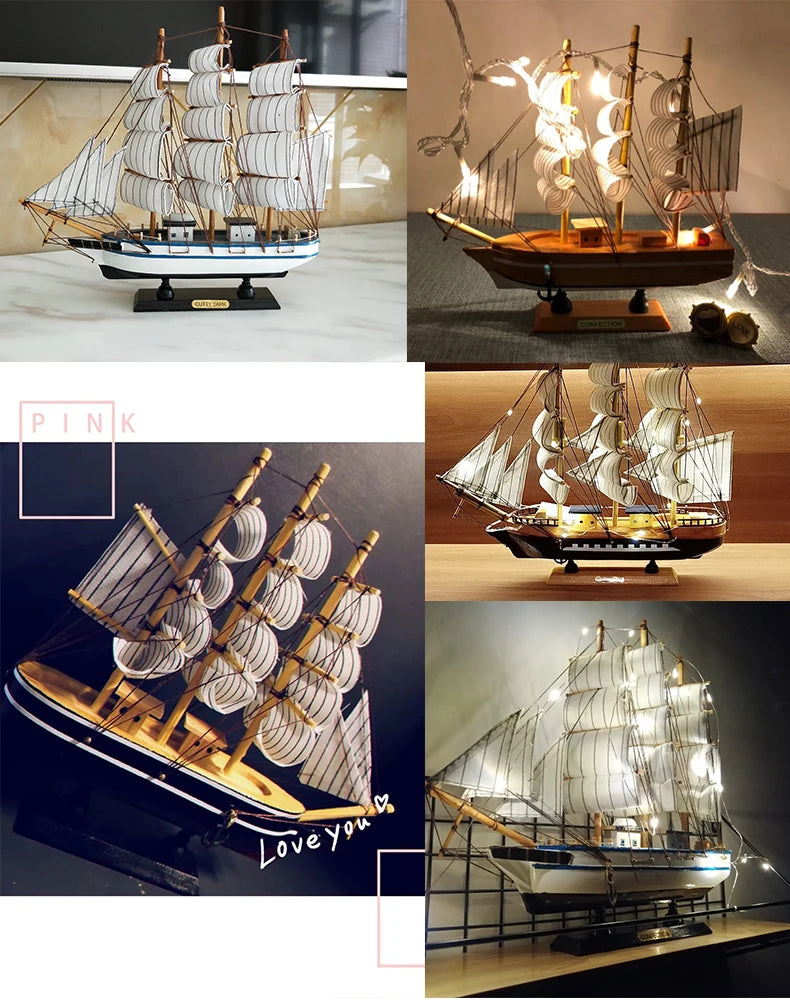 Modello Di Barca A Vela In Legno Per Decorazioni Della Casa In Stile Mediterraneo Accessori Regalo Compleanno