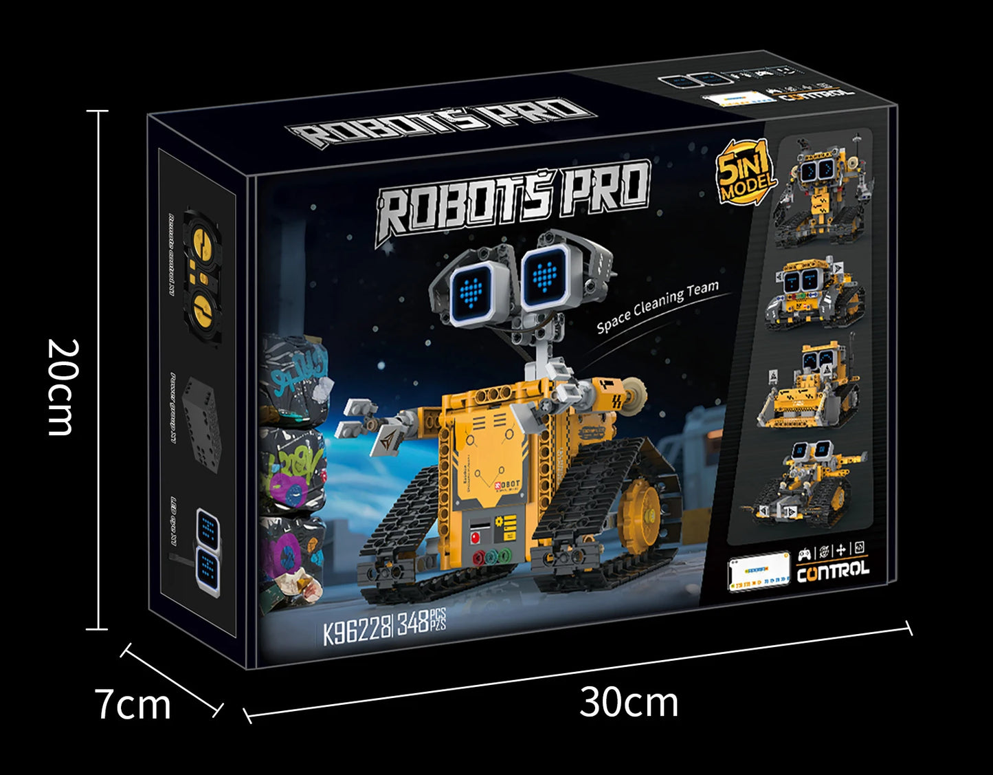 Robot Trasformabile 5 In 1 Con Display Digitale Telecomandato Per Bambini Regalo Ideale