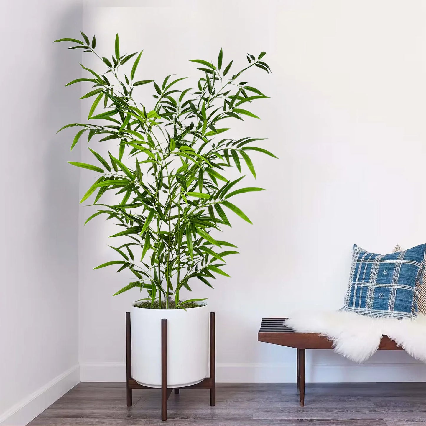 Bambù Artificiale In PVC Verde Altezza Regolabile Da 130 A 210 Cm Per Giardino E Hotel Decorazione