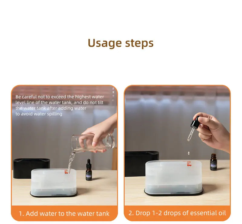 Diffusore Di Aromaterapia Con Effetto Fiamma E Nebbia Fredda Umidificatore Silenzioso Per Casa E Camera Da Letto