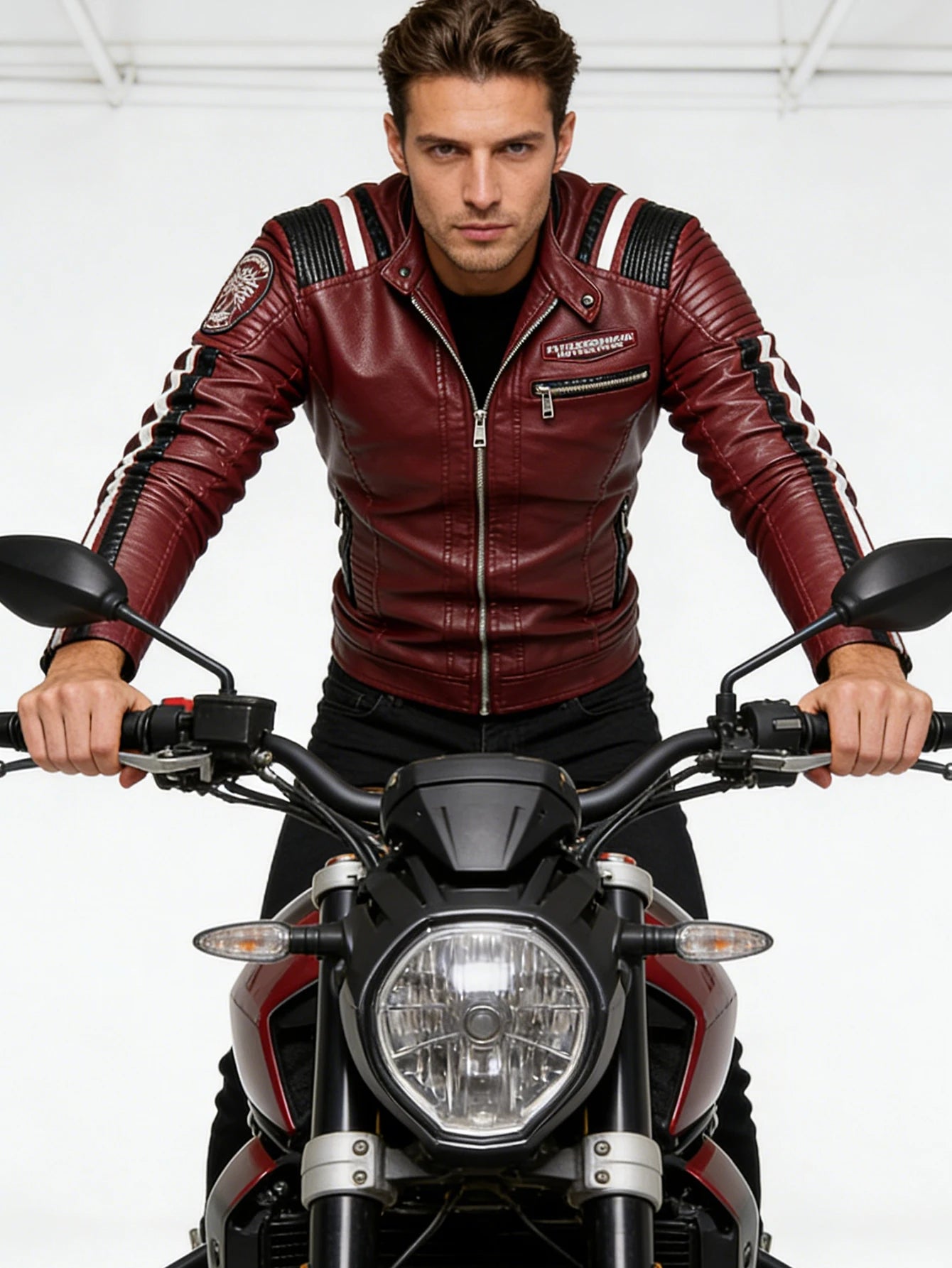 Giacca Da Moto Da Uomo In Ecopelle Impermeabile Antivento PU Bomber Vintage Di Alta Qualità