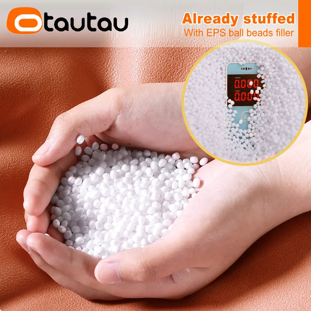 Otautau Beanbag Poggiapiedi Rotondo In Ecopelle Con Sedile Soffio D30xH20cm Sgabello Pouf Per Pavimento
