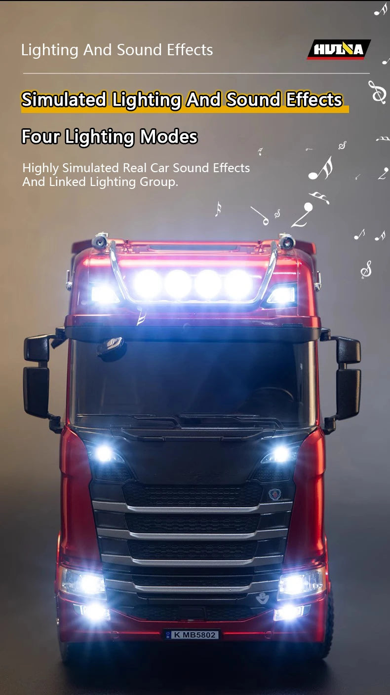 Huina 1501 770S RC Camion 1/18 2.4G Telecomando Con Luce E Suono Ingegneria Rimorchio Giocattolo