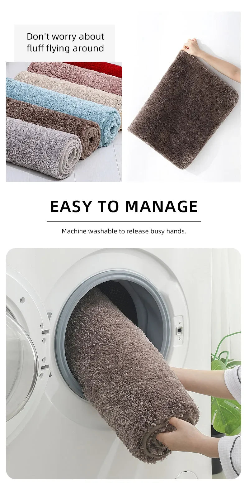 Tappetino Da Bagno Arrotondato E Ispessito Antiscivolo Peluche Assorbente Per Vasca E Per Porta D Ingresso