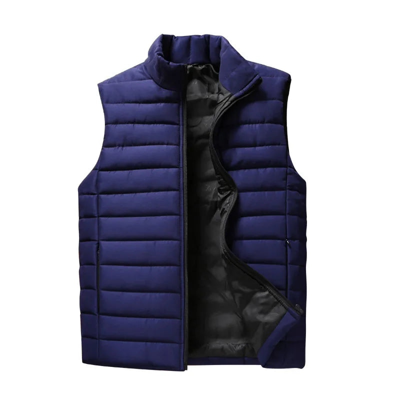 Gilet Da Uomo Impermeabile Con Cerniera Inverno Caldo Senza Maniche Collare Coreano Cappotto Autunnale Di Marca Casual