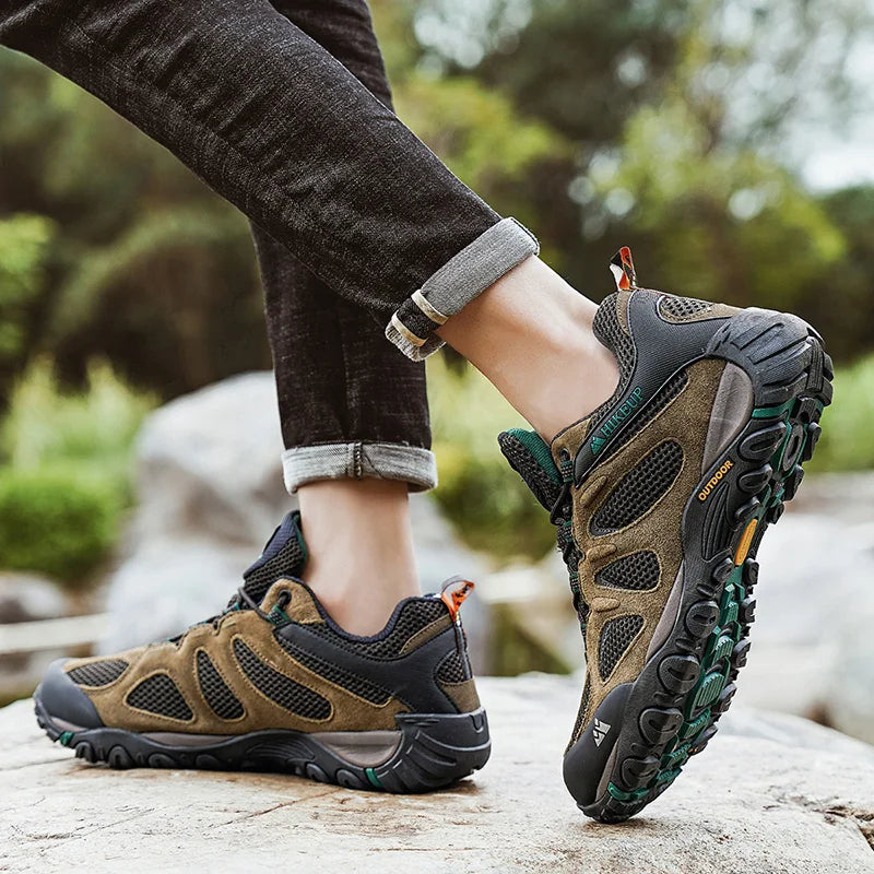 Hikeup Scarpe Da Uomo Traspiranti Da Trekking All'aperto Antispruzzo Mountain Climbing Sport Sneaker Da Trekking