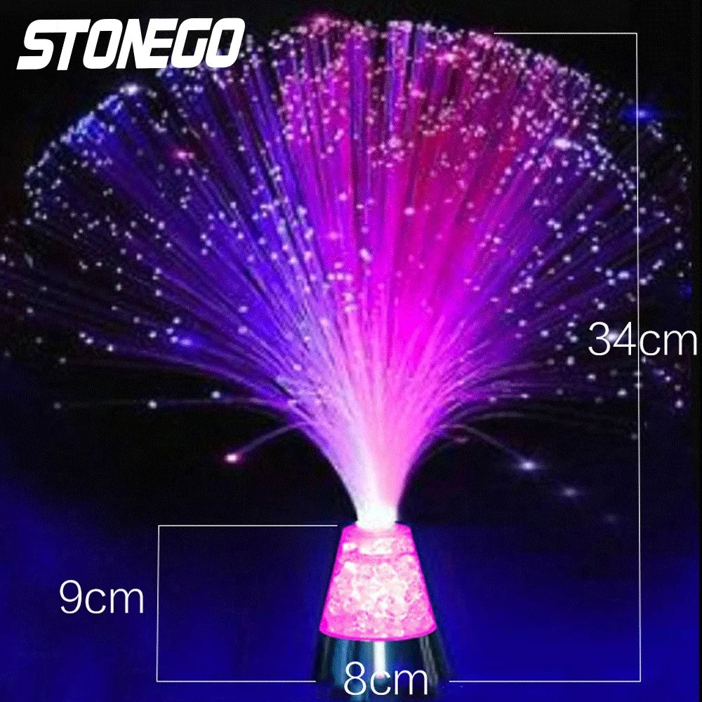 Luce In Fibra Ottica LED Notturna Stellata Colorata Per Camera Da Letto Atmosfera Festiva Luci In Cristallo