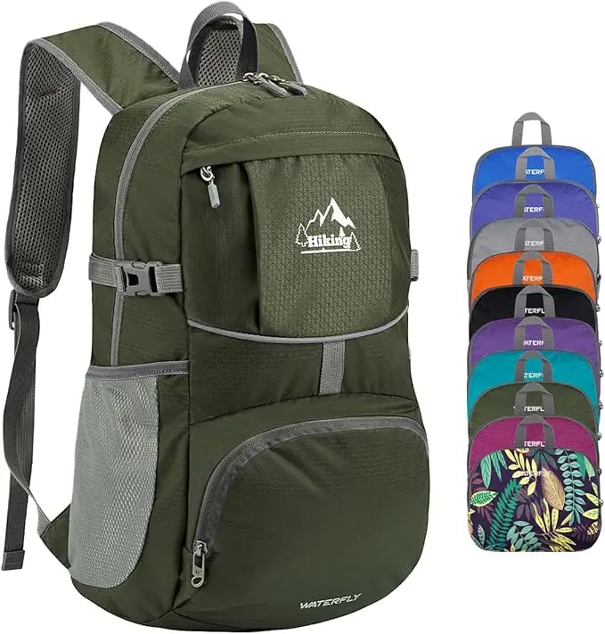 Waterfly Zaino da Trekking Pieghevole Impermeabile Ultraleggero 25 Litri Unisex per Donna e Uomo
