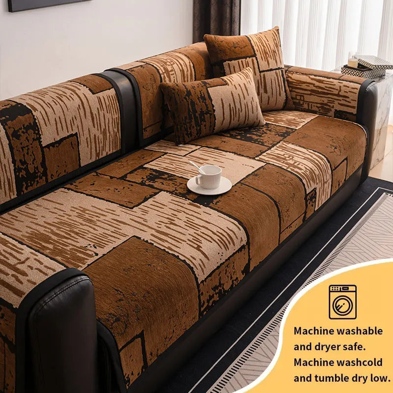 1 cuscino per divano in stile retrò con un lusso leggero e un tocco di fascia alta, adatto a tutte le stagioni, fodera per divano antiscivolo