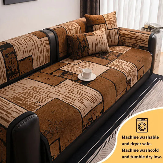 1 cuscino per divano in stile retrò con un lusso leggero e un tocco di fascia alta, adatto a tutte le stagioni, fodera per divano antiscivolo